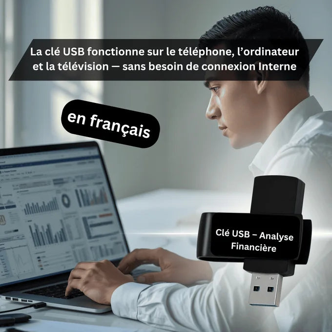 Clé USB – Le guide complet de l’analyste financier 2026 : Excel, comptabilité, analyse des états financiers, analyse commerciale, mathématiques financières et présentations – tout est inclus