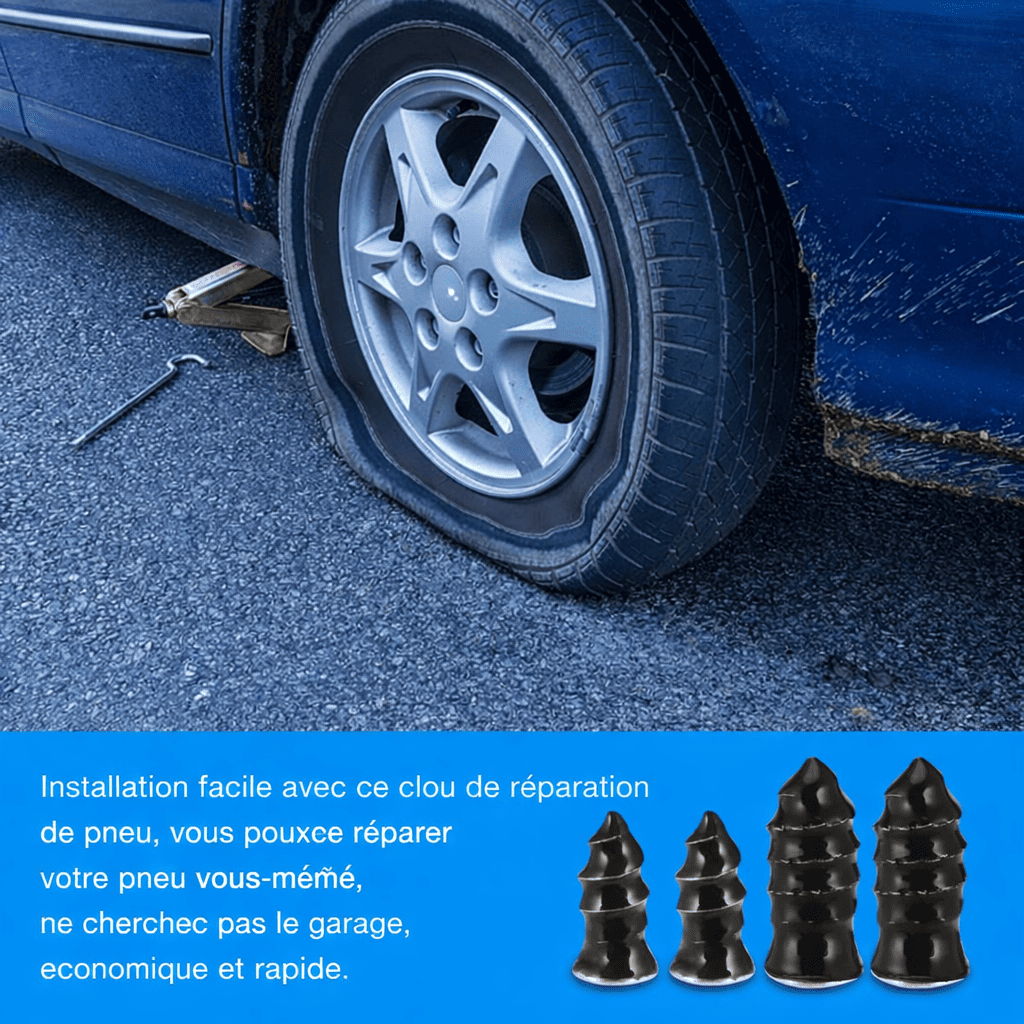 Kit de Vis de Réparation de Pneus – Solution Rapide et Étanche – Contient 20 pièces pour plusieurs réparations