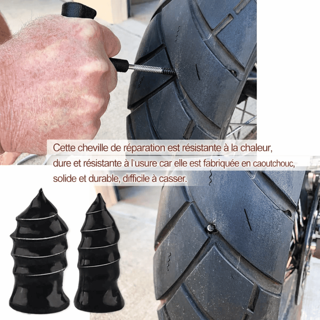 Kit de Vis de Réparation de Pneus – Solution Rapide et Étanche – Contient 20 pièces pour plusieurs réparations