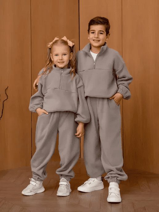 Ensemble deux pièces chaud avec doublure en fourrure