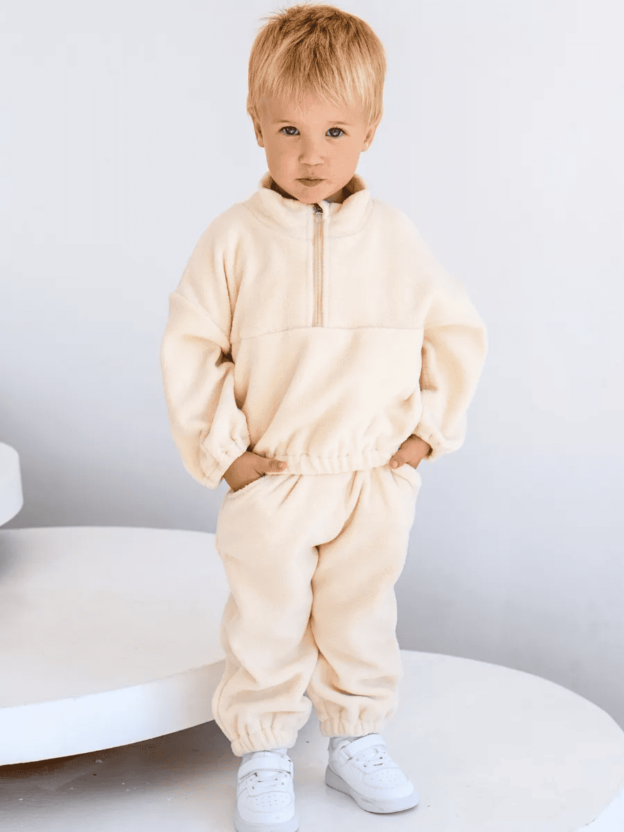 Ensemble deux pièces chaud avec doublure en fourrure