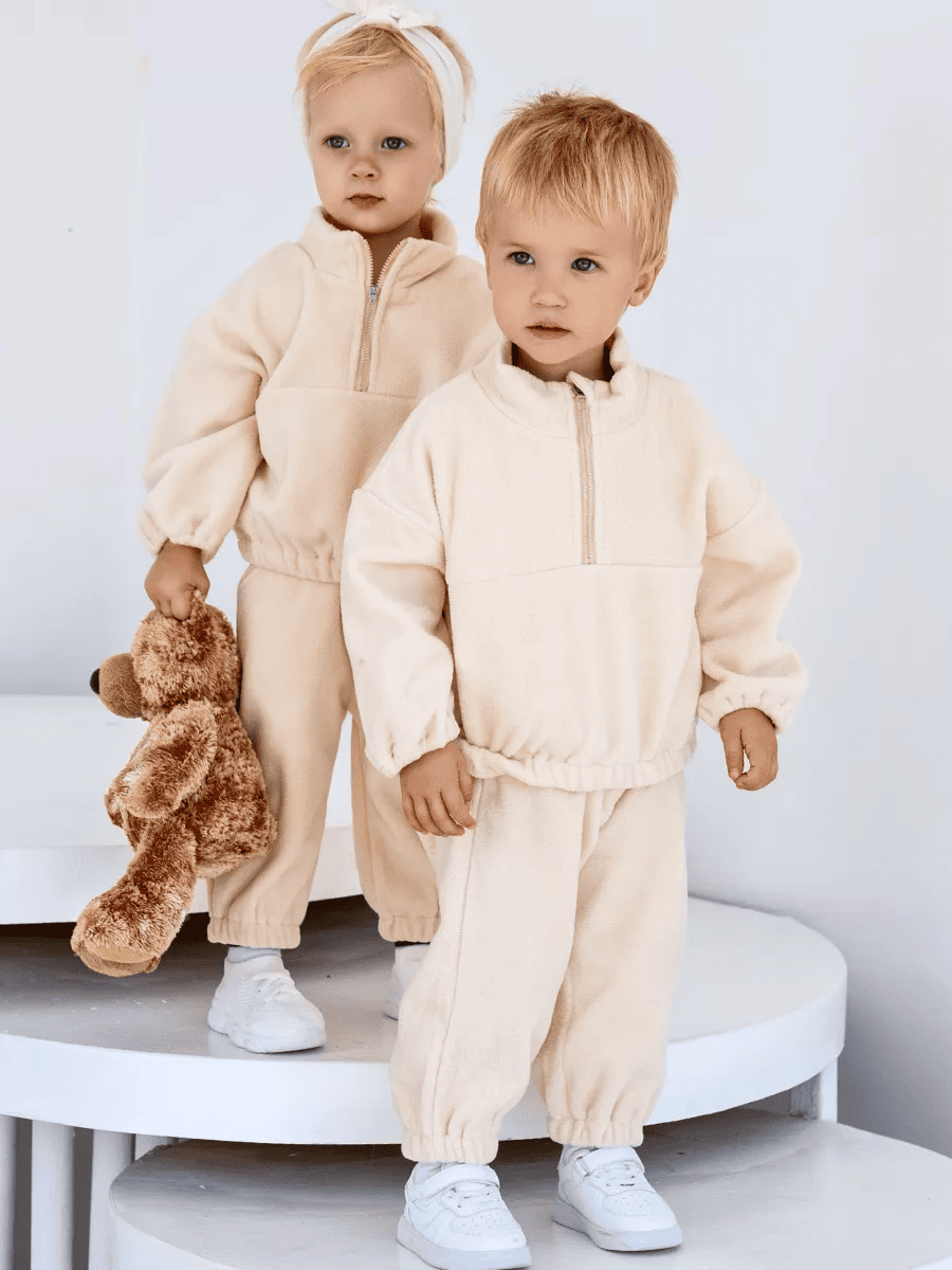 Ensemble deux pièces chaud avec doublure en fourrure