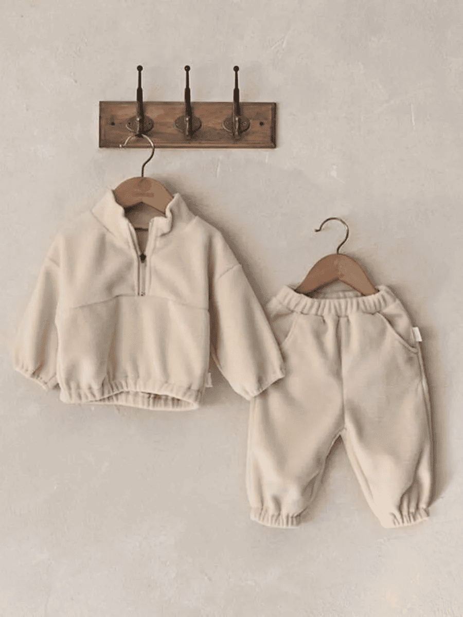 Ensemble deux pièces chaud avec doublure en fourrure