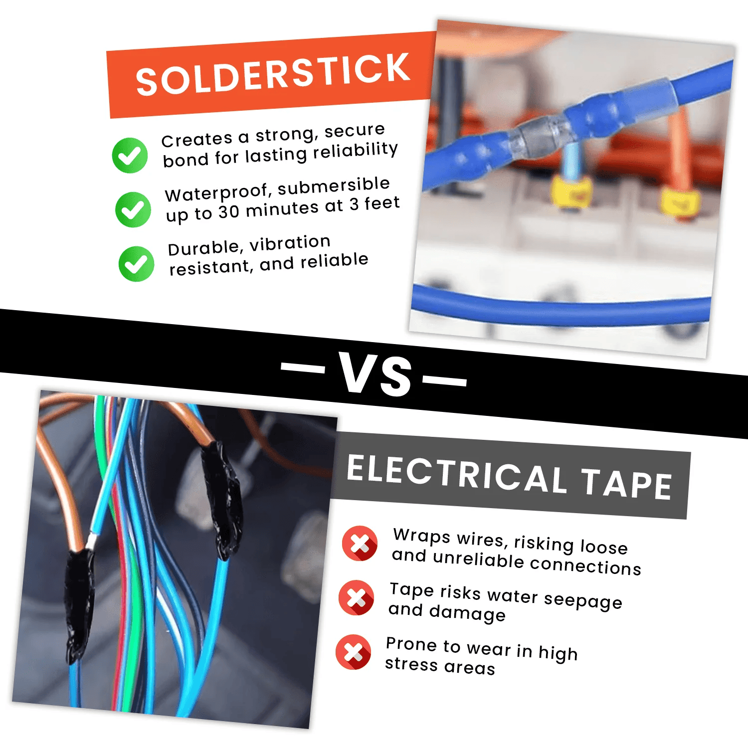 SolderStick – Waterproof Solder Wire Connector Kit – 100 pièces Pour utilisation plus longue