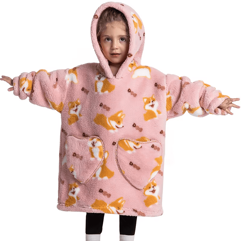 Hoodie couverture portable oversize mignon pour enfants