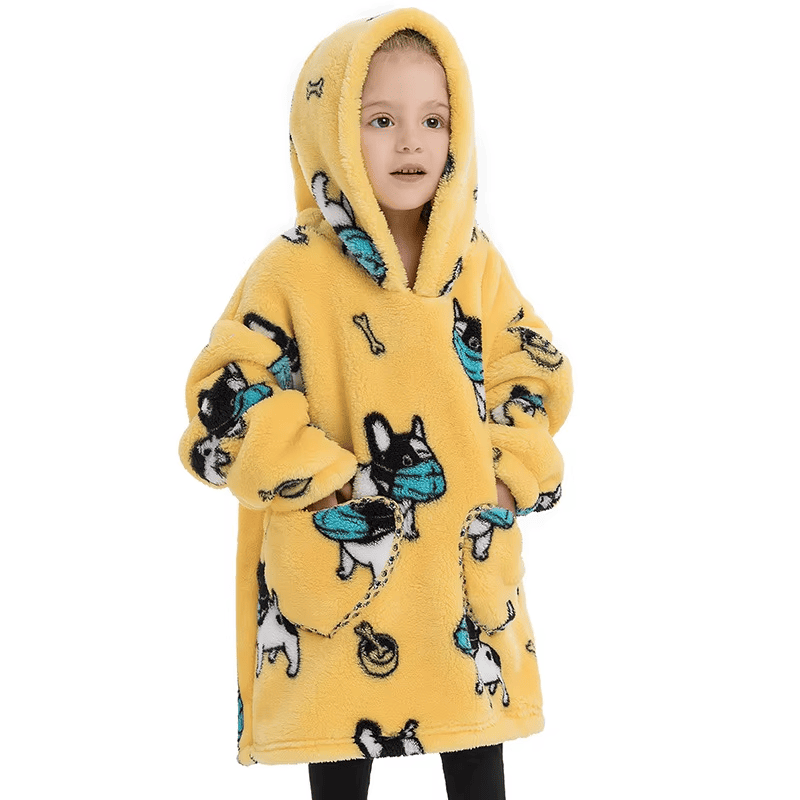 Hoodie couverture portable oversize mignon pour enfants